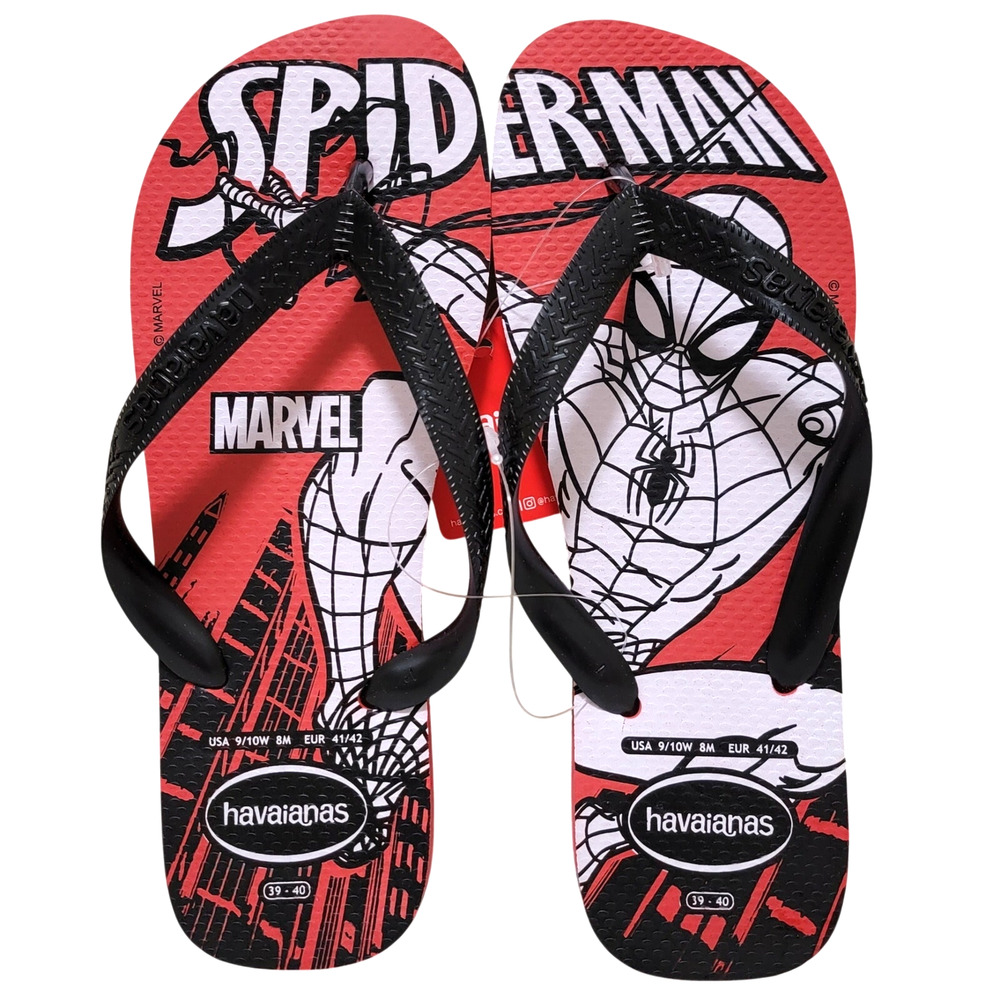 Havaianas Men Spiderman Marvel Flip Flop US 8M Red Logomania